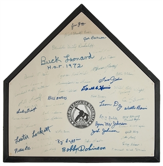 Negro League Players Multi-Signed Home Plate With 50 Signatures (JSA)